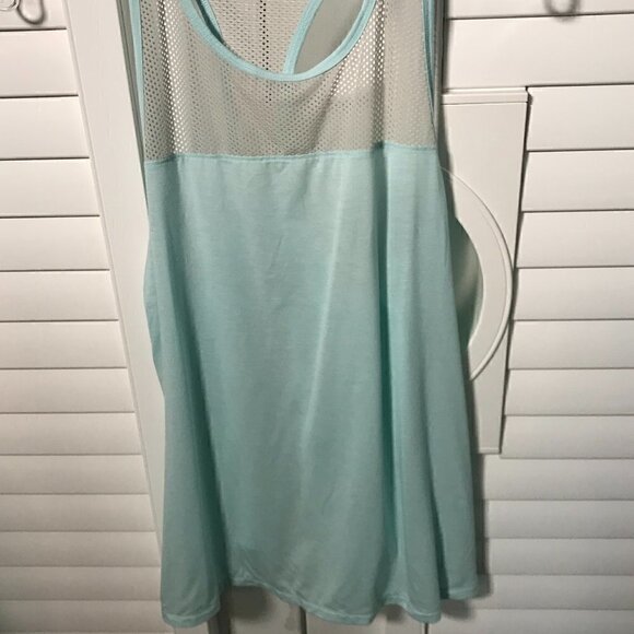 Athleta aqua blue vented racer back tank top, L - Picture 2 of 5